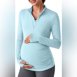 Light Blue Maternity Long Sleeve Top